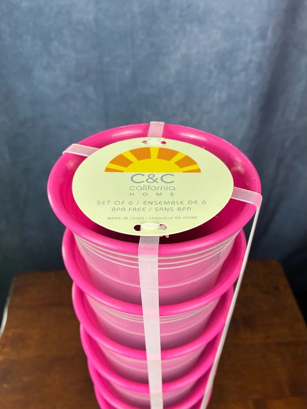 Set of 6 Pink Ombre Plastic Cups